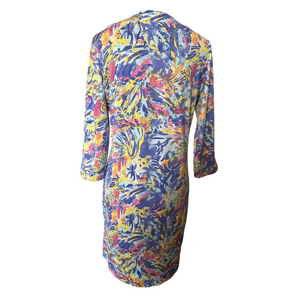 Island Collection Stella Parker Womens Tropical Print Multicolor Tunic Dress Wit - Picture 4 of 5